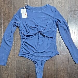 ReoRia Navy Long Sleeve Bodysuit Size Large